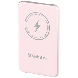 Verbatim, powerbank z ładowaniem bezprzewodowym, 5V, ładowanie telefonu, 32243, 5 000mAh, Mocowanie magnetyczne, różowa