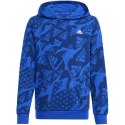 Bluza dla dzieci adidas Essentials Allover Print HD niebieska IS2555