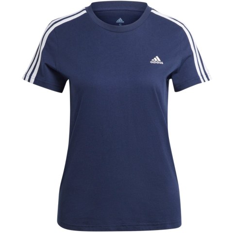 Koszulka damska adidas Essentials Slim 3-Stripes Tee granatowa IM2791