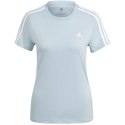 Koszulka damska adidas Essentials Slim 3-Stripes Tee jasnoniebieska IM2788