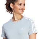 Koszulka damska adidas Essentials Slim 3-Stripes Tee jasnoniebieska IM2788