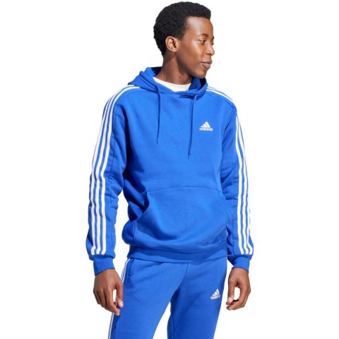 Bluza męska adidas Essentials Fleece 3-Stripes Hoodie niebieska IJ8934