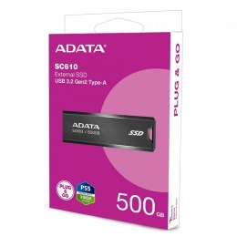 Dysk zewnętrzny SSD Adata SC610 500GB USB-C czarny ADATA