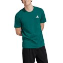 Koszulka męska adidas Essentials Single Jersey Embroidered Small Logo Tee zielona IJ6111