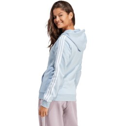 Bluza damska adidas Essentials 3-Stripes Full-Zip Fleece błękitna IR6076