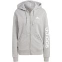 Bluza damska adidas Essentials Linear Full-Zip French Terry Hoodie szara IC6866