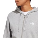 Bluza damska adidas Essentials Linear Full-Zip French Terry Hoodie szara IC6866