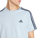 Koszulka męska adidas Essentials Single Jersey 3-Stripes Tee błękitna IS1332