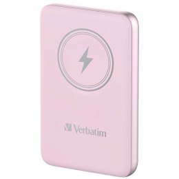 Verbatim, powerbank z ładowaniem bezprzewodowym, 5V, ładowanie telefonu, 32248, 10 000mAh, Mocowanie magnetyczne, różowa