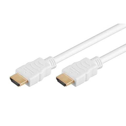 Video Kabel HDMI M - HDMI M, 0.5m, pozłacane złącza, biały