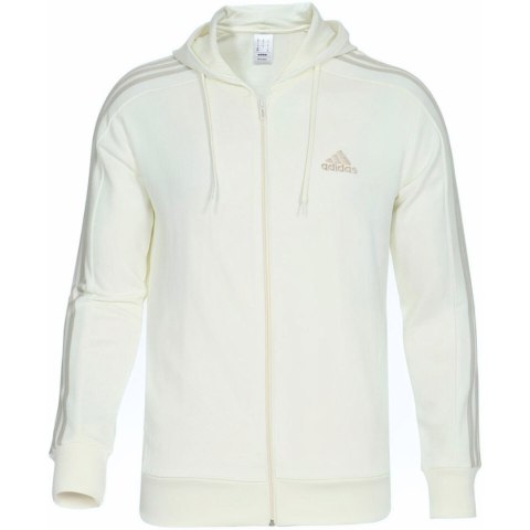 Bluza męska adidas Essentials French Terry 3-Stripes Full-Zip Hoodie ecru S1373