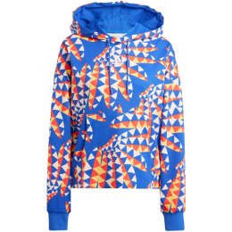 Bluza damska adidas Farm Hoodie niebiesko-pomarańczowa IQ4490