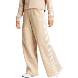 Spodnie damskie adidas Essentials 3-Stripes Fleece Wide beżowe IR5385