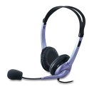 Genius HS-04S, słuchawki z mikrofonem, regulacja głośności, czarno-srebrna, 1x 3.5 mm jack