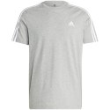 Koszulka męska adidas Essentials Single Jersey 3-Stripes szara IC9337