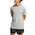 Koszulka męska adidas Essentials Single Jersey 3-Stripes szara IC9337