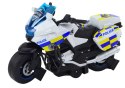 Motocykl Do Skręcania Policyjny DIY Światła Dźwięki Biały