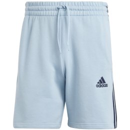 Spodenki męskie adidas Essentials French Terry 3-Stripes jasnoniebieskie IS1340