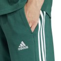 Spodenki męskie adidas Essentials French Terry 3-Stripes zielone IS1342