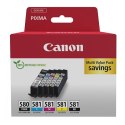 Canon oryginalny ink / tusz PGI-580 PGBK/CLI-581 CMYK, 2078C007, CMYK, blistr, 1*11.2 + 4*5.6ml, 5-pack