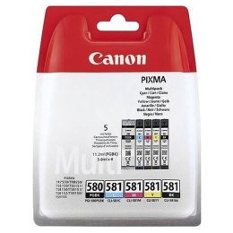 Canon oryginalny ink / tusz PGI-580 PGBK/CLI-581 CMYK, 2078C007, CMYK, blistr, 1*11.2 + 4*5.6ml, 5-pack