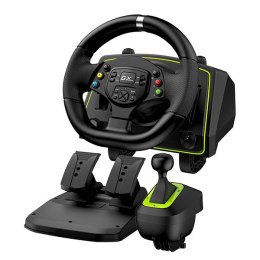 Kierownica Genius GX Gaming SpeedMaster X2, kierownica z pedałami i dźwignią zmiany biegów, 13przycisk, USB, czarny