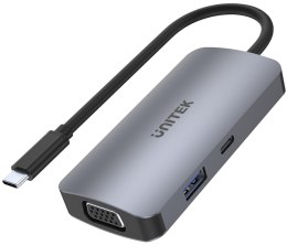 Unitek D1051A Hub USB-C 1xUSB 3.1 Gen1 VGA 2xHDMI PD MST UNITEK