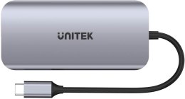 Unitek D1122A01 Aktywny hub USB-C 5Gbps, 2x HDMI 4K, czytnik kart, RJ-45, PD 100W UNITEK