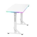 ULTRADESK Biurko dla gracza IRON WHITE, 132,5x60,5 cm, 71-81 cm, mechaniczna regulacja wysokości