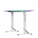 ULTRADESK Biurko dla gracza IRON WHITE, 132,5x60,5 cm, 71-81 cm, mechaniczna regulacja wysokości