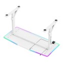 ULTRADESK Biurko dla gracza IRON WHITE, 132,5x60,5 cm, 71-81 cm, mechaniczna regulacja wysokości