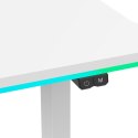 ULTRADESK Biurko dla gracza IRON WHITE, 132,5x60,5 cm, 71-81 cm, mechaniczna regulacja wysokości