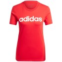 Koszulka damska adidas Loungewear Essentials Slim Logo Tee czerwona IY9189