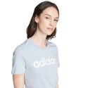 Koszulka damska adidas Loungewear Essentials Slim Logo Tee jasnoniebieska IY9188