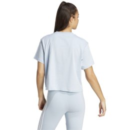 Koszulka damska adidas Essentials 3-Stripes Single Jersey Crop Top błękitna IS1568