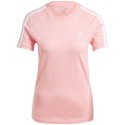 Koszulka damska adidas Essentials Slim 3-Stripes Tee różowa IY4200