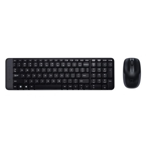 Logitech MK220, zestaw klawiatura z myszą optyczną bezprzewodową, US, 2.4 [Ghz], czarna