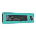 Logitech MK220, zestaw klawiatura z myszą optyczną bezprzewodową, US, 2.4 [Ghz], czarna