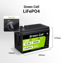 Green Cell CUBE Akumulator LiFePO4 200Ah 12.8V 2560Wh Litowo-Żelazowo-Fosforanowy do Kampera, Paneli solarnych, Foodtrucka