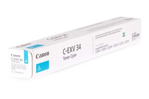 Oryginalny Toner Cyan Canon ADV iR-C2020, iR-C2025, iR-C2030, iR-C2220, iR-C2225, iR-C2230 (C-EXV34C, CEXV34C, 3783B002)