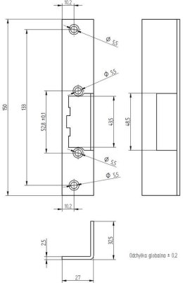 SZYLD ELEKTRA KĄTOWY KRÓTKI MALOWANY SK1501-M ELEKTRA-PLUS