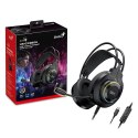 Genius GX GAMING HS-GX580U, słuchawki z mikrofonem, regulacja głośności, czarna, słuchawki, 50 mm przetworniki typ USB