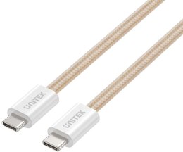 Kabel zwijany magnetycznie Unitek USB C PD 100W beżowy 1m UNITEK