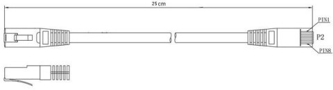 Patchcord Kat.6 UTP 0,25m niebieski LANBERG