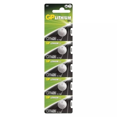 Bateria litowa, CR1620, CR1620, 3V, GP, blistr, 5-pack