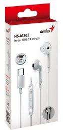 Genius HS-M365, słuchawki z mikrofonem, biała, 2.0, douszne, USB Type-C