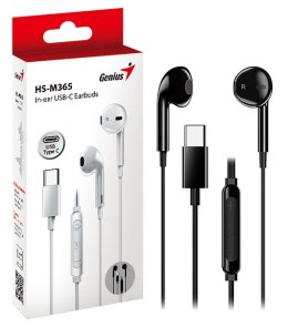 Genius HS-M365, słuchawki z mikrofonem, czarna, 2.0, douszne, USB Type-C