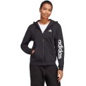 Bluza damska adidas Essentials Linear Full-Zip French Terry Hoodie czarna IC6863