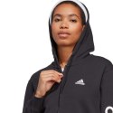 Bluza damska adidas Essentials Linear Full-Zip French Terry Hoodie czarna IC6863