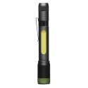 LED Flashlight, 2xAA, metalowy, czarna, 150lm, C33